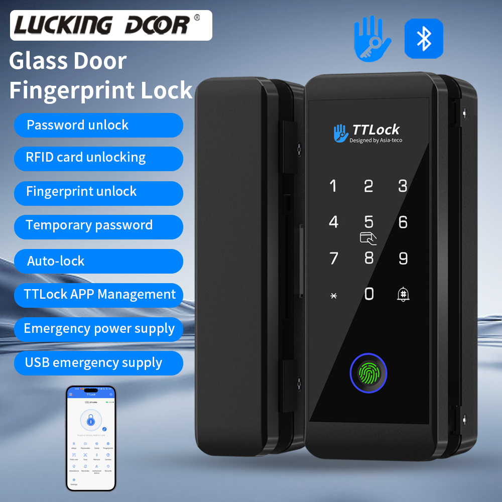 TTLOCK スマートガラスロック 指紋認証 13.56mh - Glass Door Hinge のレビューと価格